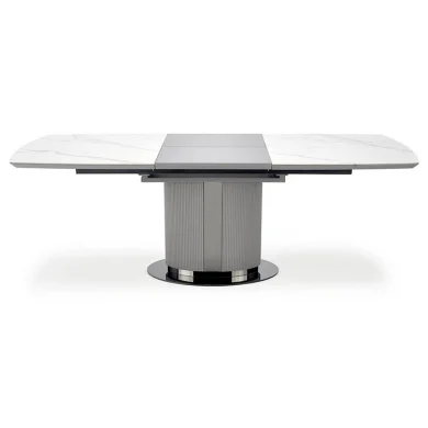 Tavolo allungabile da pranzo 160/220cm bianco grigio chiaro Ignazio