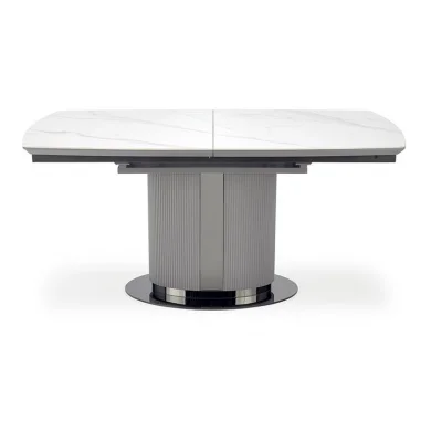 Tavolo allungabile da pranzo 160/220cm bianco grigio chiaro Ignazio