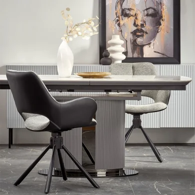 Tavolo allungabile da pranzo 160/220cm bianco grigio chiaro Ignazio
