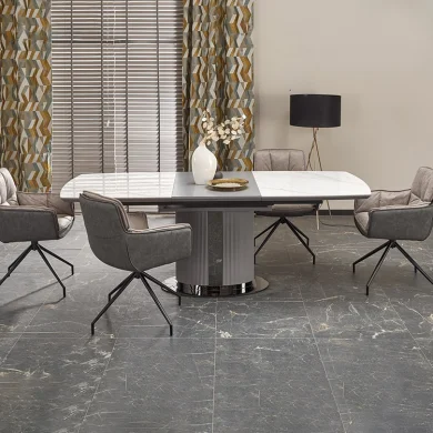 Tavolo allungabile da pranzo 160/220cm bianco grigio chiaro Ignazio