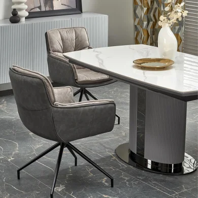 Tavolo allungabile da pranzo 160/220cm bianco grigio chiaro Ignazio