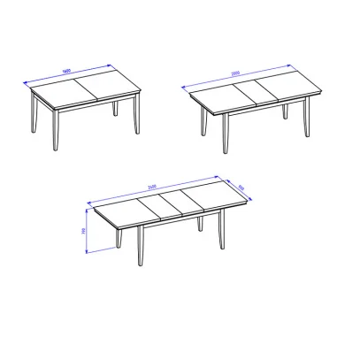 Tavolo 160/240cm allungabile da pranzo rovere scuro Umag