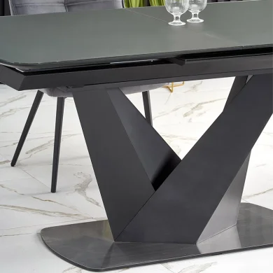 Tavolo allungabile moderno 160/200cm grigio scuro nero Blasco