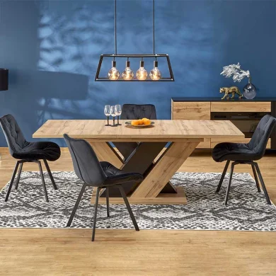 Tavolo allungabile moderno 160/200cm rovere nero Wolly