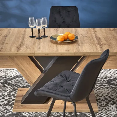 Tavolo allungabile moderno 160/200cm rovere nero Wolly