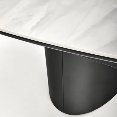 Tavolo allungabile moderno 160/220cm marmo bianco nero Isaia