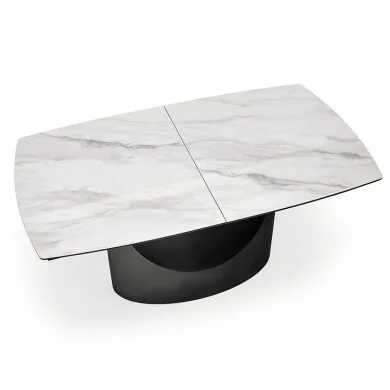 Tavolo allungabile moderno 160/220cm marmo bianco nero Isaia