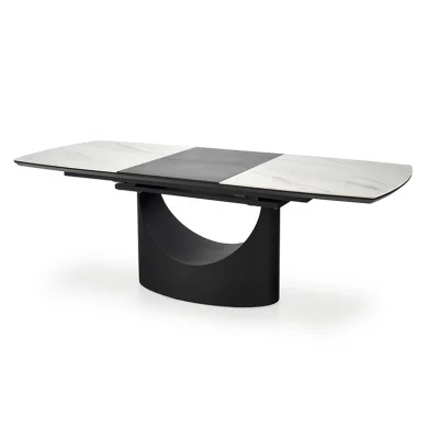 Tavolo allungabile moderno 160/220cm marmo bianco nero Isaia