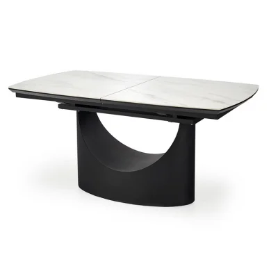 Tavolo allungabile moderno 160/220cm marmo bianco nero Isaia