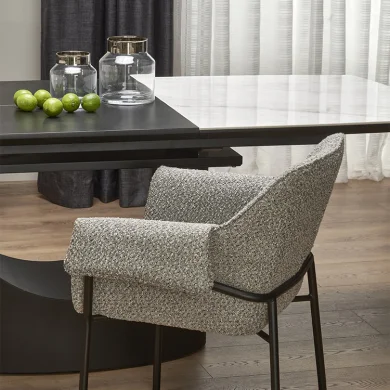 Tavolo allungabile moderno 160/220cm marmo bianco nero Isaia