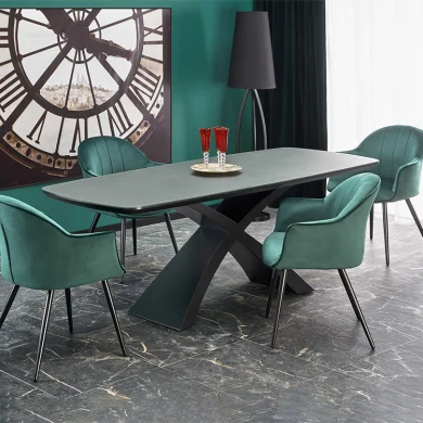 Tavolo allungabile moderno 180/220cm grigio scuro nero Borgia