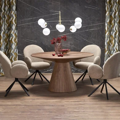 Tavolo da pranzo rotondo 136x78cm noce scuro Thor