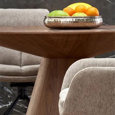 Tavolo da pranzo rotondo 136x78cm noce scuro Thor