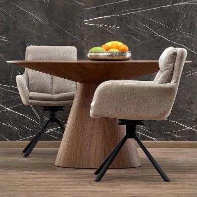 Tavolo da pranzo rotondo 136x78cm noce scuro Thor