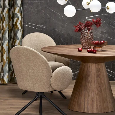 Tavolo da pranzo rotondo 136x78cm noce scuro Thor