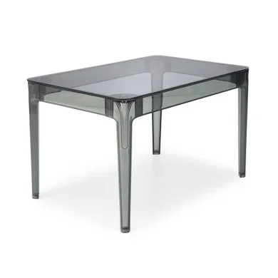 Tavolo da pranzo trasparente moderno 120x80cm fumé Naked
