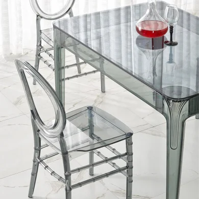 Tavolo da pranzo trasparente moderno 120x80cm fumé Naked