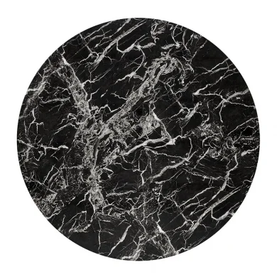 Tavolo rotondo moderno 100x73cm marmo nero oro Onorato