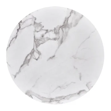 Tavolo rotondo moderno 79x74cm marmo bianco nero oro Barbera