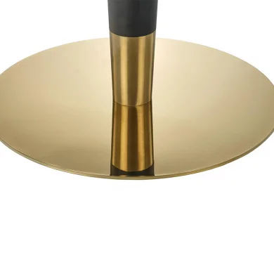 Tavolo rotondo moderno 79x74cm marmo bianco nero oro Barbera