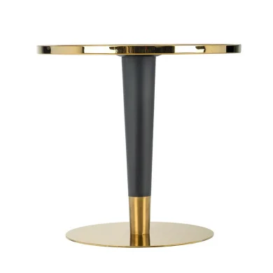 Tavolo rotondo moderno 79x74cm marmo bianco nero oro Barbera