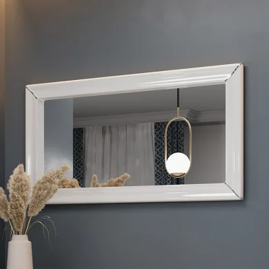 Toletta tavolo da trucco moderna con specchio 120x200cm bianco Benz