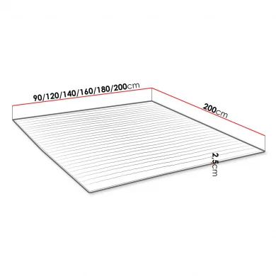 Topper matrimoniale 160x200cm trapuntato imbottito con elastici bianco Corsica