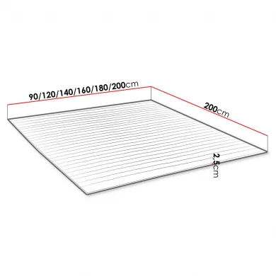 Topper matrimoniale oversize 180x200cm trapuntato imbottito con elastici bianco Corsica