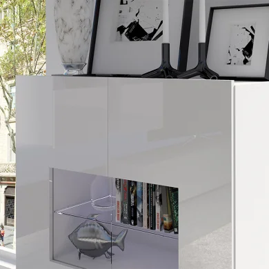Vetrinetta 100x107h cm moderna  soggiorno bianco Corale