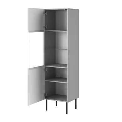 Vetrinetta 50x180h cm moderna soggiorno grigio chiaro nero Cadice