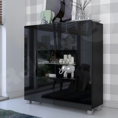 Vetrinetta 100x107h cm moderna soggiorno nero Corale