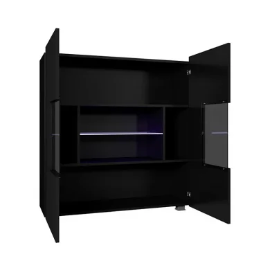 Vetrinetta 100x107h cm moderna soggiorno nero Corale