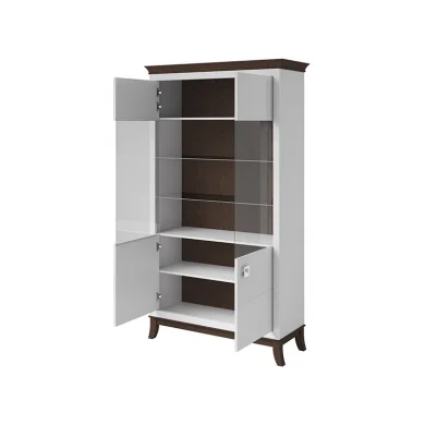 Vetrinetta 116x207h cm 2 ante soggiorno bianco frassinato rovere scuro Umag