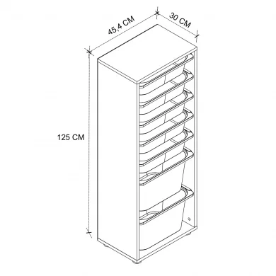 Cassettiera 45x125h cm colonna portagiochi multiuso bianco Fast Concordia