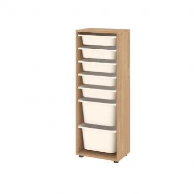 Cassettiera 45x125h cm colonna portagiochi multiuso rovere Fast Concordia