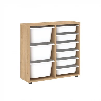 Mobile portagiochi 89x85h cm cassettiera multiuso rovere Fast Concordia