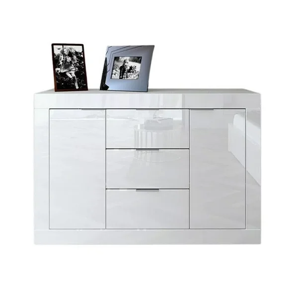 Credenza 120x80cm bassa 3 cassetti 2 ante bianco lucido Chanel Gihome®