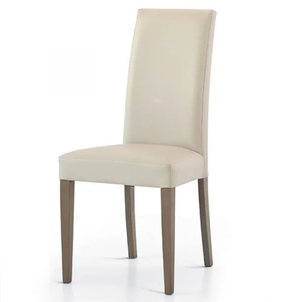 Set 4 sedie sala da pranzo imbottite in ecopelle moderne bianco avorio Bice Gihome®