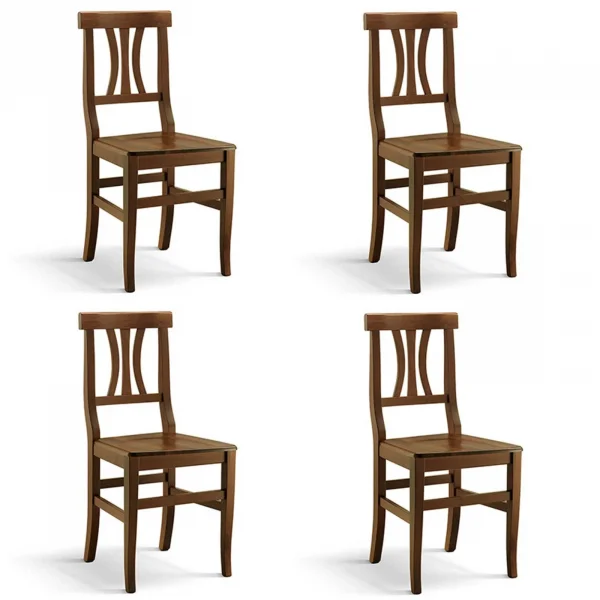 Set 4 sedie sala da pranzo classiche noce Rachel Gihome®