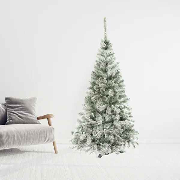 Albero di Natale innevato moderno 180cm verde bianco Snow