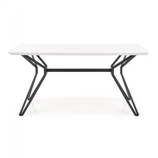 Tavolo 160x90cm design rettangolare laccato bianco lucido nero Ercole