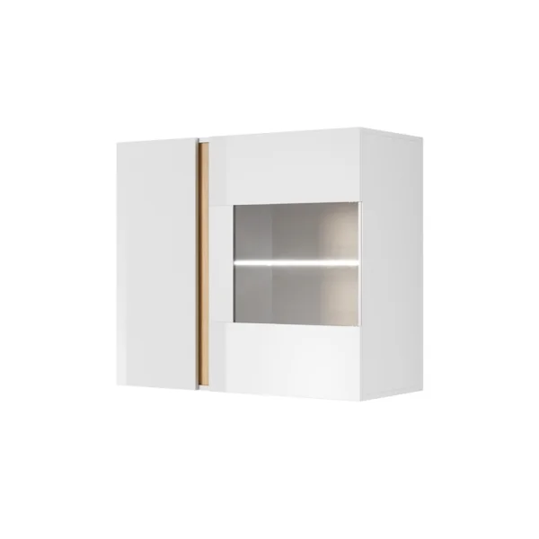 Vetrina sospesa 97x83h cm 2 ante soggiorno bianco Noa Gihome®
