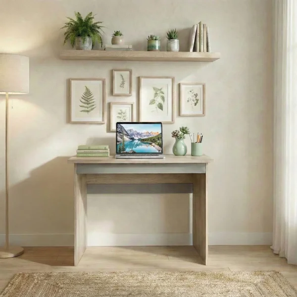 Scrivania ufficio 100x60cm moderna rovere antracite lucido Time R