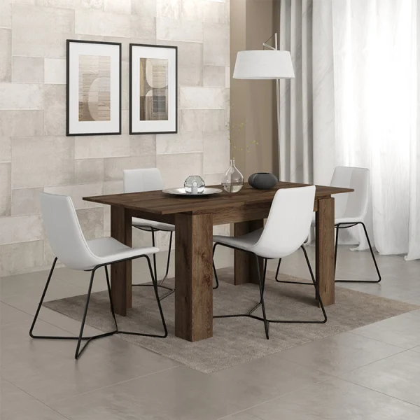 Tavolo 120/160cm allungabile moderno legno rovere scuro Atena