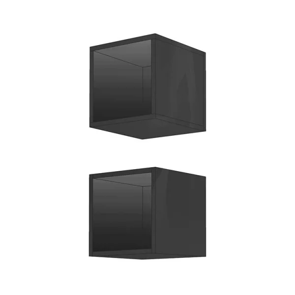 Coppia 2 mensole cubotti 28x29h cm da parete grigio lucido Infinity