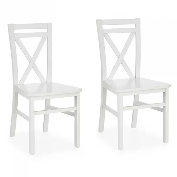 Set 2 sedie sala da pranzo stile shabby legno bianco Janet