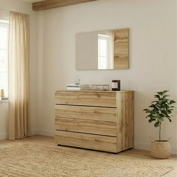 Specchiera 80x50cm da parete quercia Tamika