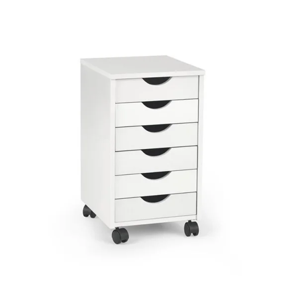 Cassettiera ufficio 37x63cm con ruote bianca Jacson