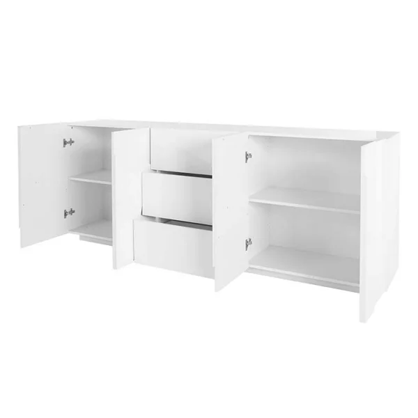 Credenza 4 ante 3 cassetti bianco lucido Zenzero Gihome ®