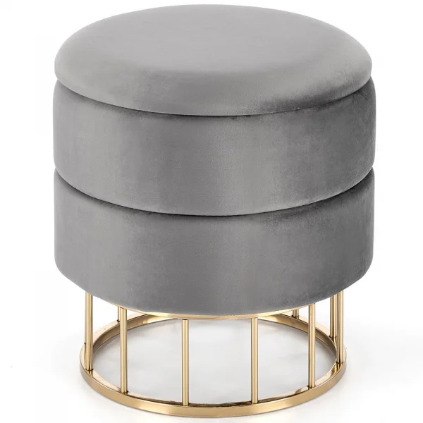 Pouf contenitore in tessuto grigio Neril